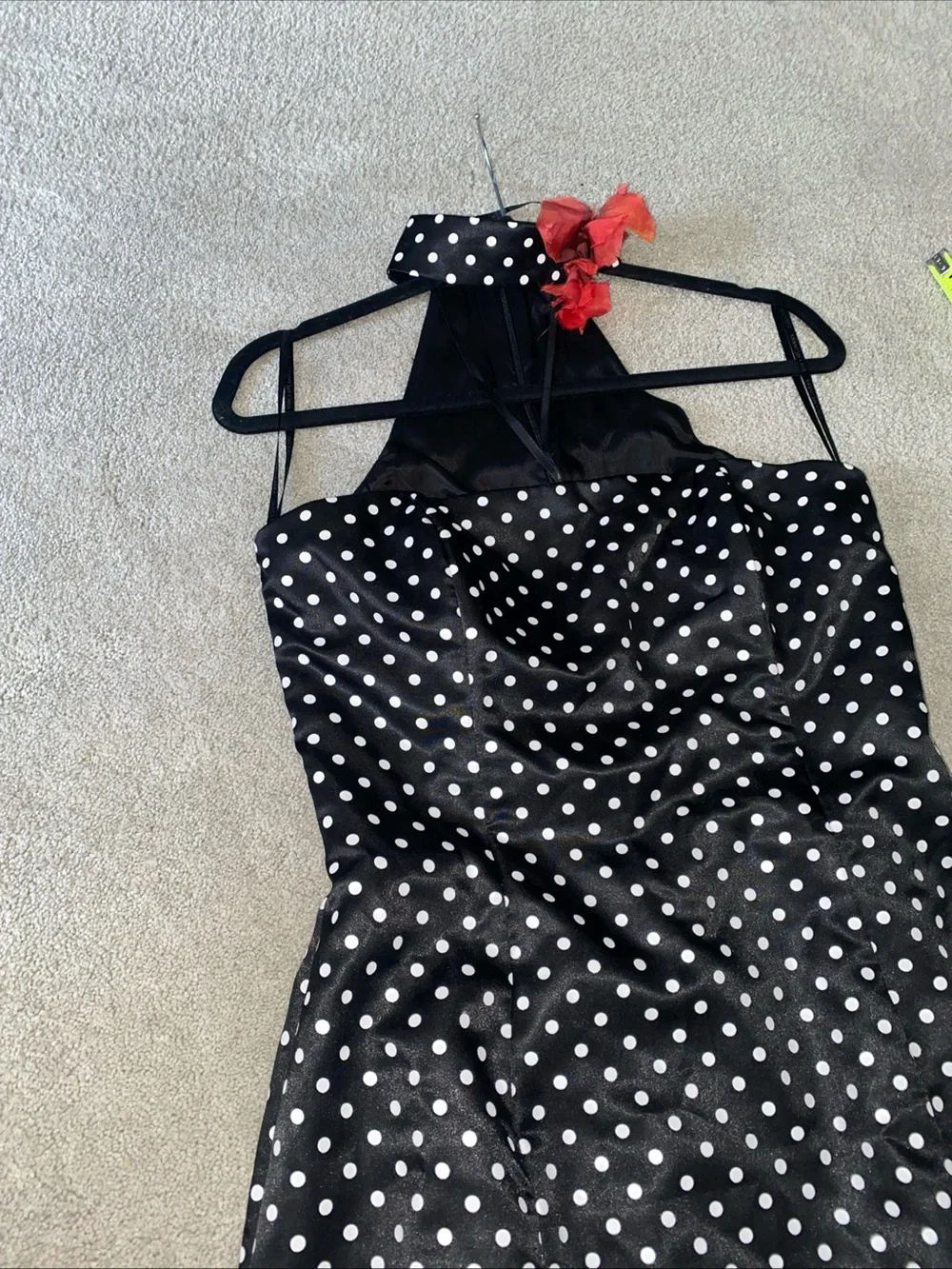 Jessica McClintock Gunne Sax Womens Dress 7 Y2k Black White Polka dots Goth‎